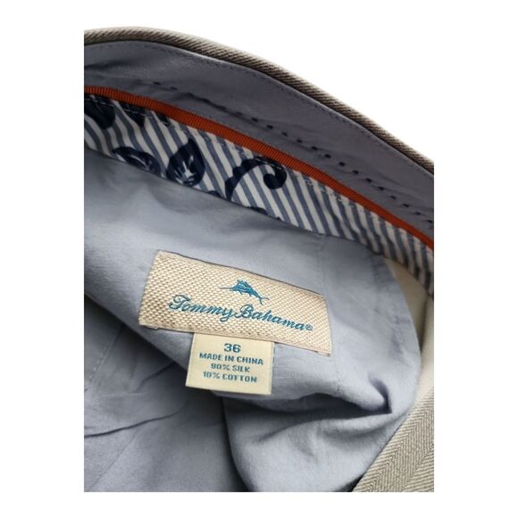 Tommy Bahama Shorts Mens 36 Gray Silk Blend Casual Flat Front Lightweight Preppy - Picture 2 of 6